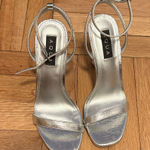 AQUA EUC  SILVER GEMSTONE HEELS Photo 0