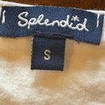 Splendid White Multicolor Striped Multi Fabric Long Sleeve Roll Tab Top Size S Photo 8