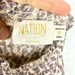 Nation Ltd  Melanie Smocked Peasant Tee Size Medium Antique Leopard Pima Cotton Photo 5