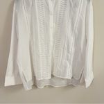 ZARA  White Asymmetric Hem Blouse Button Front Cotton Pleated Front Size XS Photo 5