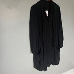 Alonne Long Sleeve Half Buttom Down Adjustable Waist Dress Black XL Large Photo 3