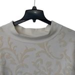 Anthropologie  Nina Velvet Sweater Ivory Scrolls Women's Size‎ XL Photo 1