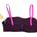 Kona Sol Burgundy Pink Colorblock Square Neck Bandeau Bikini Swim Top Sz Medium Photo 4