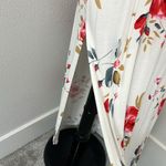 Medium Floral White and Red Off Shoulder Maxi Dress with Pockets Photo 9