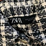 ZARA  Luxury Ecru/Black Textured Long Sleeves Lapel Collar Short Blazer Sz M Photo 14