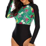 Halcurt Women One Piece Rash Guard Swimsuit Photo 3
