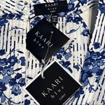 Kaari Blue  Womens 22W 22 Curvy Blue White Sleeveless Top White La Dolce Vita NEW Photo 2