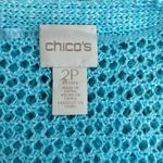 Chico's  women’s petite large blue crochet top Photo 3
