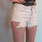 Free People  White Distressed High Rise Shorts Photo 0