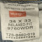 Wrangler Denim Jean Shorts Size 34" Cutoff Hand Painted Bleach Dyed Festival Photo 3