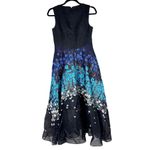 LELA ROSE Runway Blue Floral Embroidered A Line V Neck Mid Length Dress Sise 4 Photo 5