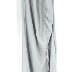 House of Harlow 1960 Silver Gray Sleeveless Satin Ruched MIDI Dress Blue Size XS Photo 3