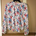 Veronica Beard Veronica‎ Beard Madge Floral Silk Button Front Blouse Red Blue 4 Photo 2