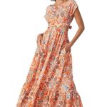 MISA Los Angeles Dana Mae Dress In Tangerine Flora Size L $428 Photo 0