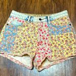 Farm Rio Ultra High-Rise Patchwork Denim Shorts Photo 0
