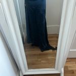 SET michael lo sordo silk navy cut out high slit crop top skirt set Size 2 Photo 6