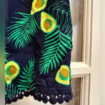 Tabitha Webb  Sleepwear Intimates Sleep Shorts Avocado Print Fringe Size Large L Photo 4