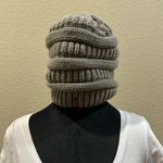 Grey and Black Satin Lined Beanie Gray Photo 4