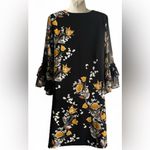 Alfani  Black Dress with Yellow Floral Design Photo 2