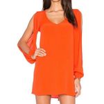Lovers + Friends Gracie Split Sleeve Mini Dress Size XS Coral Reef Orange Photo 3