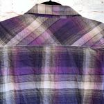 Columbia  Shirt Womens Medium Purple Gray Plaid Button Front Long Sleeve Lined Photo 6