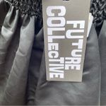 Future Collective Black Midi Dress Small NWT Bustier Satin‎ Smocked Back Photo 5