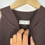 Babaton Sculpt Knit Halter Ribbed Brown Stretch Mini Dress Women’s Sz M Photo 8