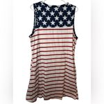 Patriotic Sleeveless Dress with Stars and Stripes Red Size XL Photo 1