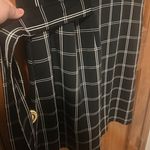 Loft Black & White Windowpane Side Tie Dress With Pockets Photo 7