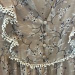 Umgee  Beige Floral Embroidered boho empire waist V neck flowy‎ dress size small Photo 2