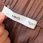 Mango MNG Brown Pleated Wide Leg Pants Women’s Size M Photo 1