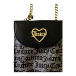 Juicy Couture NWT--A LITTLE PIECE OF HEART FLAP CELLIE-CROSSBODY Black and beige, leather and gold chain strap, measures 7x5 inches Photo 1