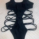 Black Cutout Strappy Bikini Photo 0