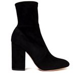 Valentino Garavani Valentino • Stretch-Suede Sock Boots ankle booties block heeled zip leather Photo 15