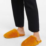 Loewe  Anagram-debossed Shearling Slippers - Yellow Size 37 Photo 0