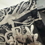 Oscar de la Renta Oscar By  Silk Floral Tunic Embroidered Size 14 Black Sheer Photo 4
