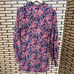 Fate Bohme Floral Button Down Ruched‎ Dress Size Large Black Photo 2