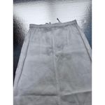 Valerie Stevens White Linen Midi Front Patch Pockets A Line Skirt Small Photo 4