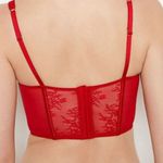 Victoria's Secret NWT  Dream Angels Unlined Red Lace-Up Corset Top- Size Small Photo 1
