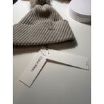 Calvin Klein  Ribbed Beanie with Faux Fur Pom | Ribbed Knit | Taupe | NWT | Snow Photo 5