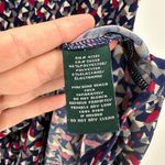 Lauren by Ralph Lauren Blue Geometric Crew Neck Short Sleeve Knit Top Medium Photo 5