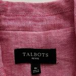 Talbots  Classic Linen Blazer Twill Pink Size 8P coastal Preppy casual chic Photo 2