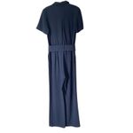 Sézane Sezane Manhatt Navy Blue Belted Jumpsuit size 36 US 4 Photo 6