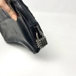 Sam Edelman  Black Snakeskin Patchwork 100% Leather Edgy Trendy Envelope Clutch Photo 3