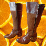 Born Shoes Women's Brown Leather Suede Knee High Boots Buckle Detail Size 7.5W Photo 0