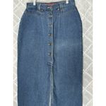 No Excuses Vtg Y2K Denim Midi Skirt 9/10 Blue 100% Cotton Cottagecore Prairie Trad Wife Photo 2
