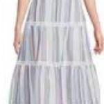 J. McLaughlin Cunningham Stripped Linen Maxi Dress Size 12 Summer Beach Colorful Photo 0