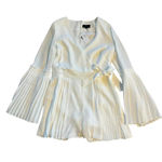 Intermix NWT  Women’s Small Kingston‎ Pleated Long Sleeve Ivory Wrap Skort Romper Photo 2