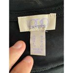 LOGO By Lori Goldstein Printed Sheer Top with Solid Details Medium Black Photo 10