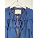 3.1 Phillip Lim  · Medium · Wool Silk Ruffle Coat Dress · Navy Blue Designer Photo 5